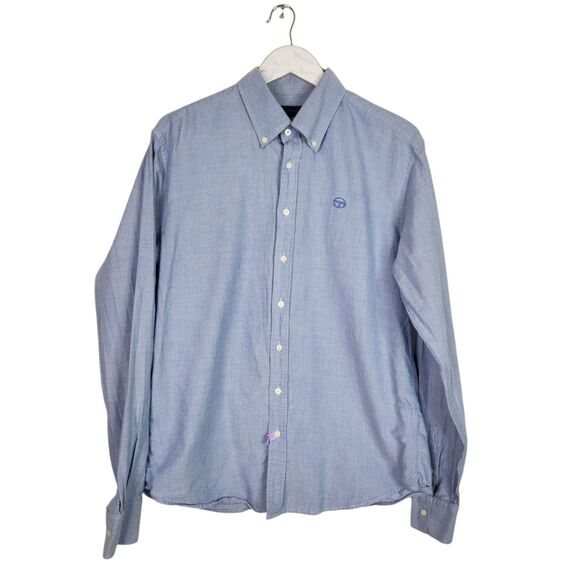 SERGIO TACCHINI Shirt Mens Large Blue Button Down Long Sleeve Dress Shirt Career - Picture 1 of 8